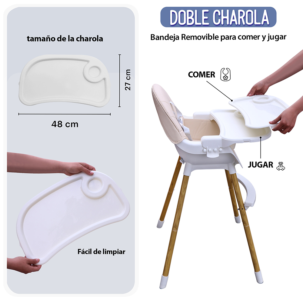 Foto 7 pulgar | Silla Alta Periquera Lo Necesito para Bebé 3 en 1