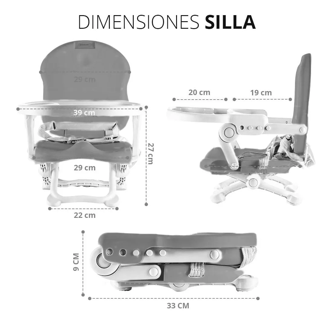 Foto 3 pulgar | Silla Periquera para Bebé Malubero color Gris Portátil Plegable