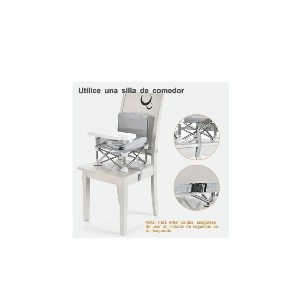 Foto 3 | Silla Periquera Plegable para Bebe color Gris