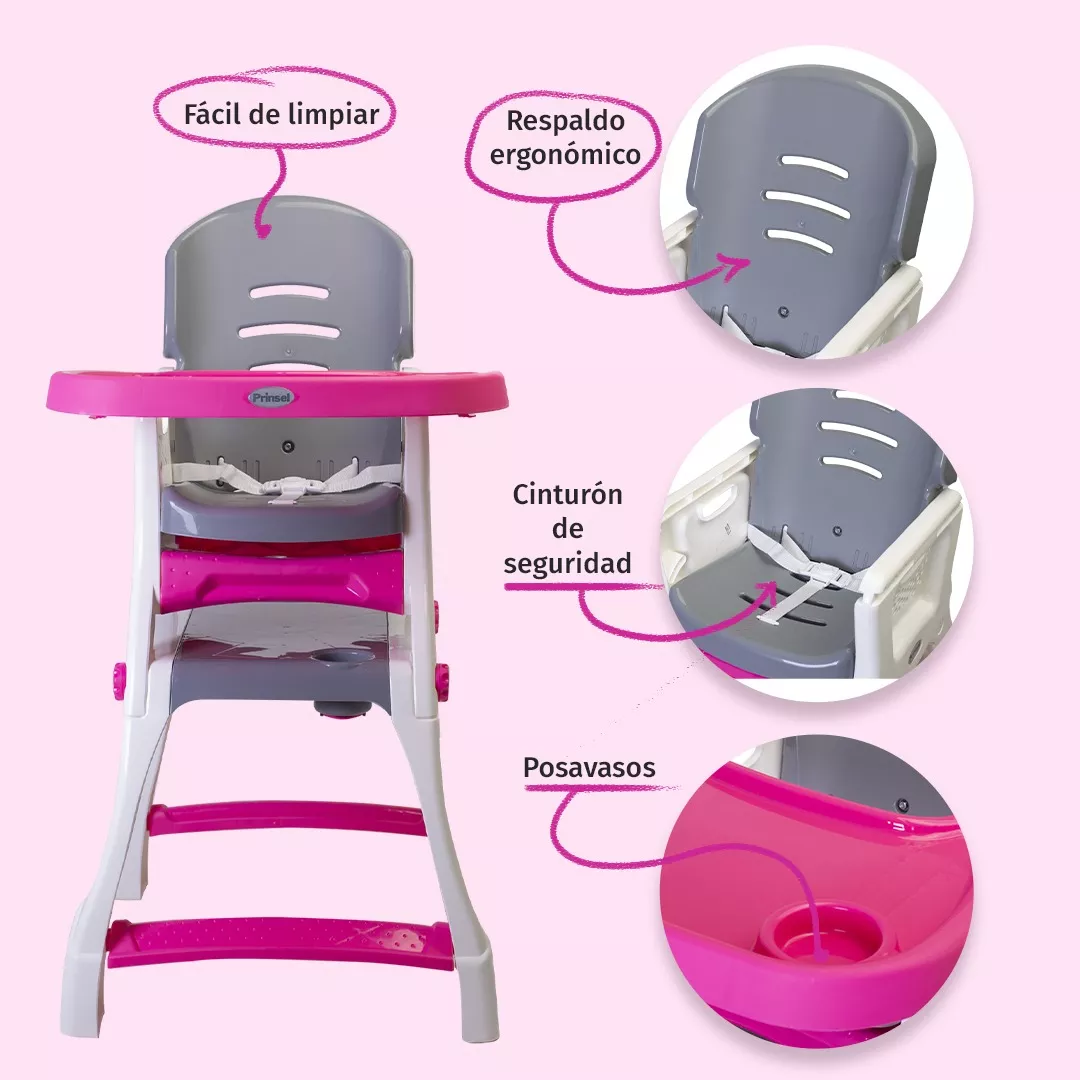 Foto 4 pulgar | Silla Periquera Prinsel Caddy color Rosa