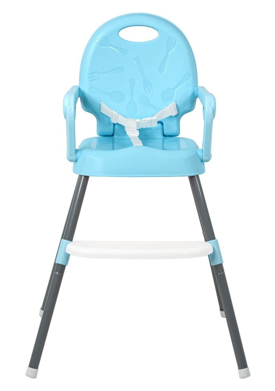 Silla Periquera Alta Bebe 3 En 1 Plegable Bandeja Portavasos Little Monkey Mkz-silla3en1azu Azul