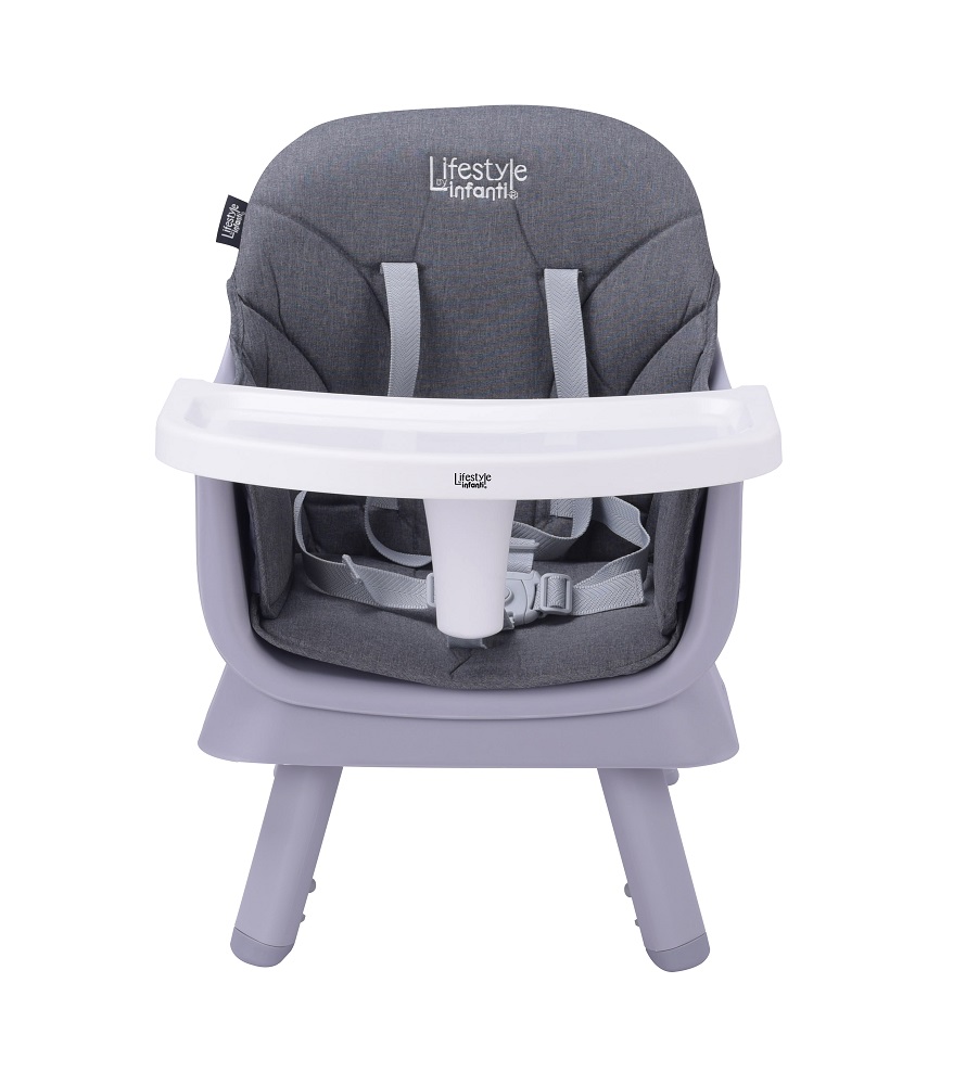 Silla Alta Manes Lifestyle By Infanti 232BHP002DGR color Gris 7 en 1 Gira 360°