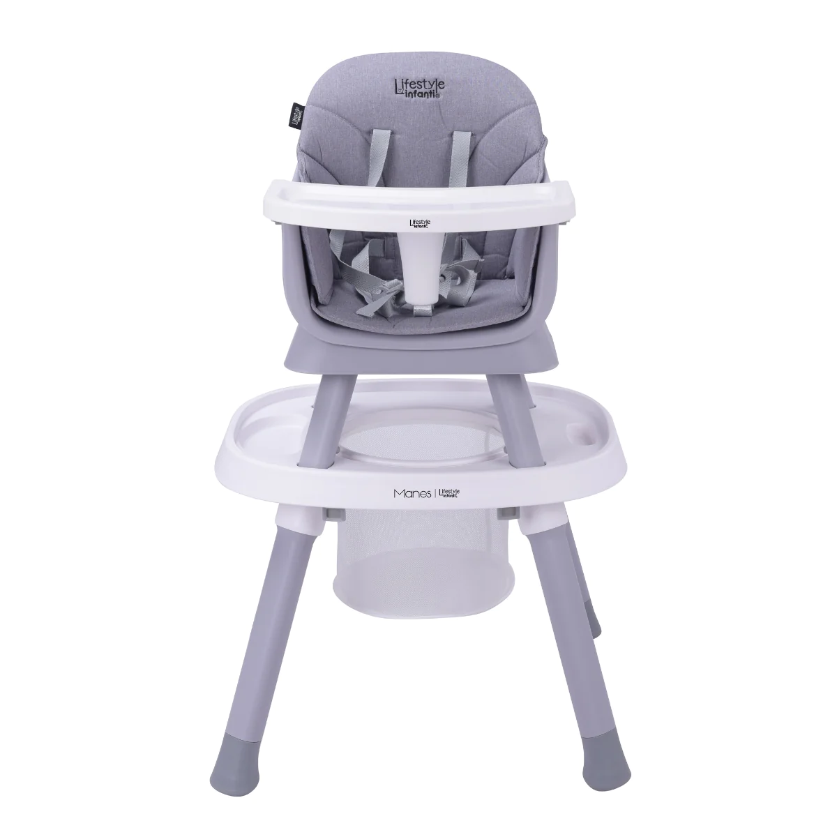 Silla Alta Manes 7 En 1 Gira 360° Gris Lifestyle By Infanti