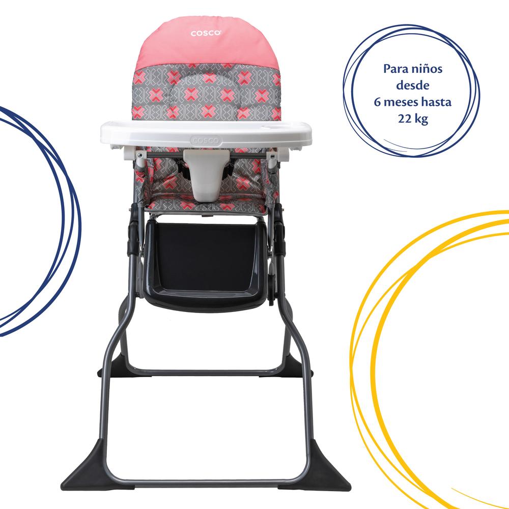 Foto 3 pulgar | Silla Alta Periquera Cosco HC225ETYB color Rosa Simple Fold Stencil