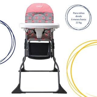 Foto 2 | Silla Alta Periquera Cosco HC225ETYB color Rosa Simple Fold Stencil