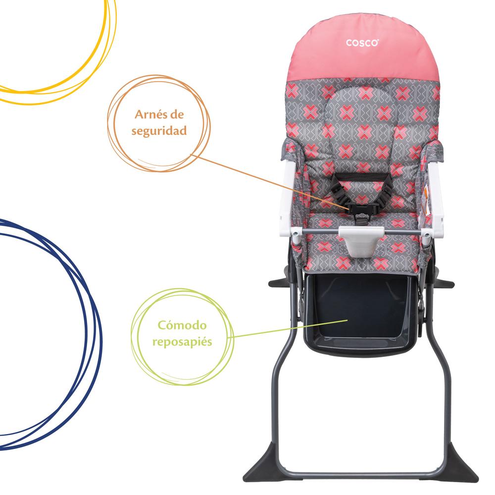 Foto 4 pulgar | Silla Alta Periquera Cosco HC225ETYB color Rosa Simple Fold Stencil