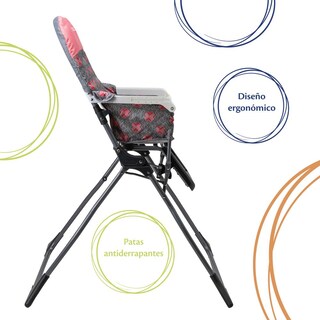 Foto 6 | Silla Alta Periquera Cosco HC225ETYB color Rosa Simple Fold Stencil