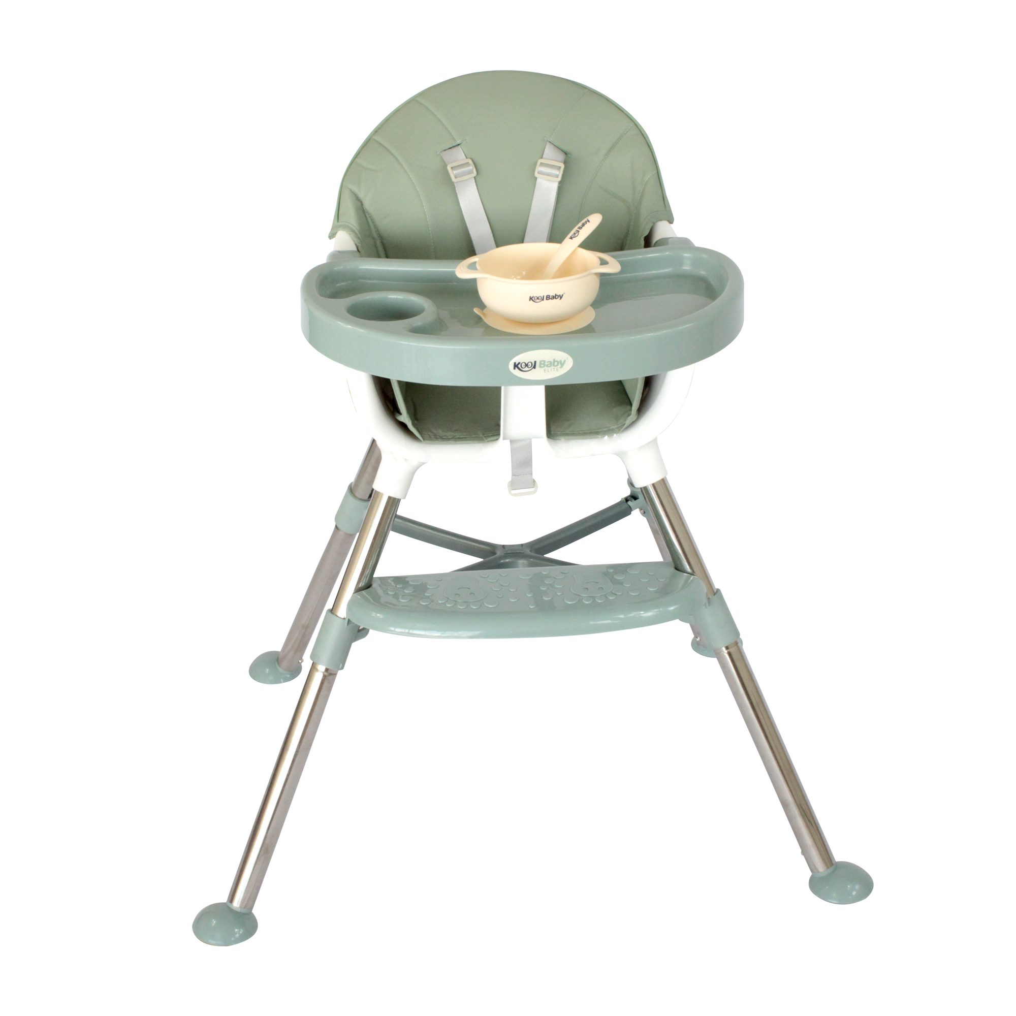 Silla Alta Para Bebé Kool Baby SA-E03 color Verde Ceniza