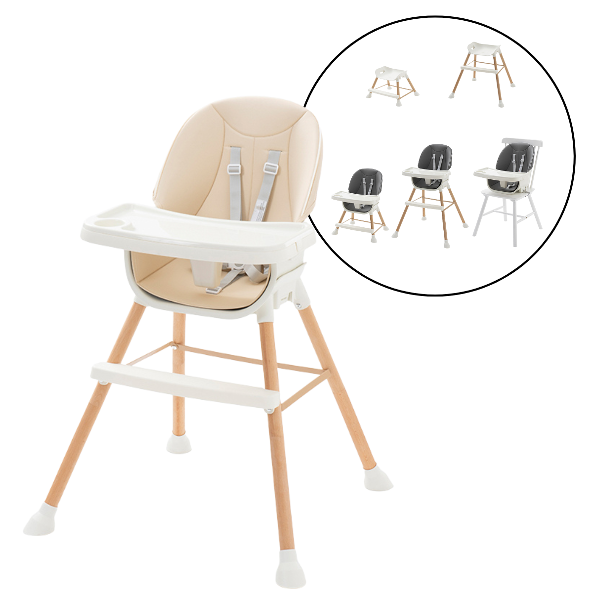 Foto 3 pulgar | Silla Alta Periquera Ajustable 5 En 1 Boost Mima2 color Beige