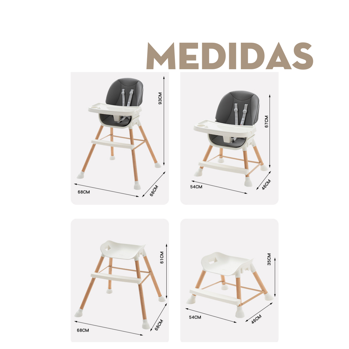 Foto 4 pulgar | Silla Alta Periquera Ajustable 5 En 1 Boost Mima2 color Beige