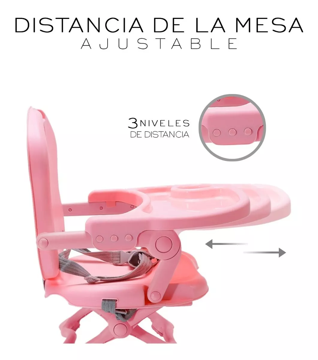 Foto 3 pulgar | Silla de Comer para Bebé Belug color Rosa