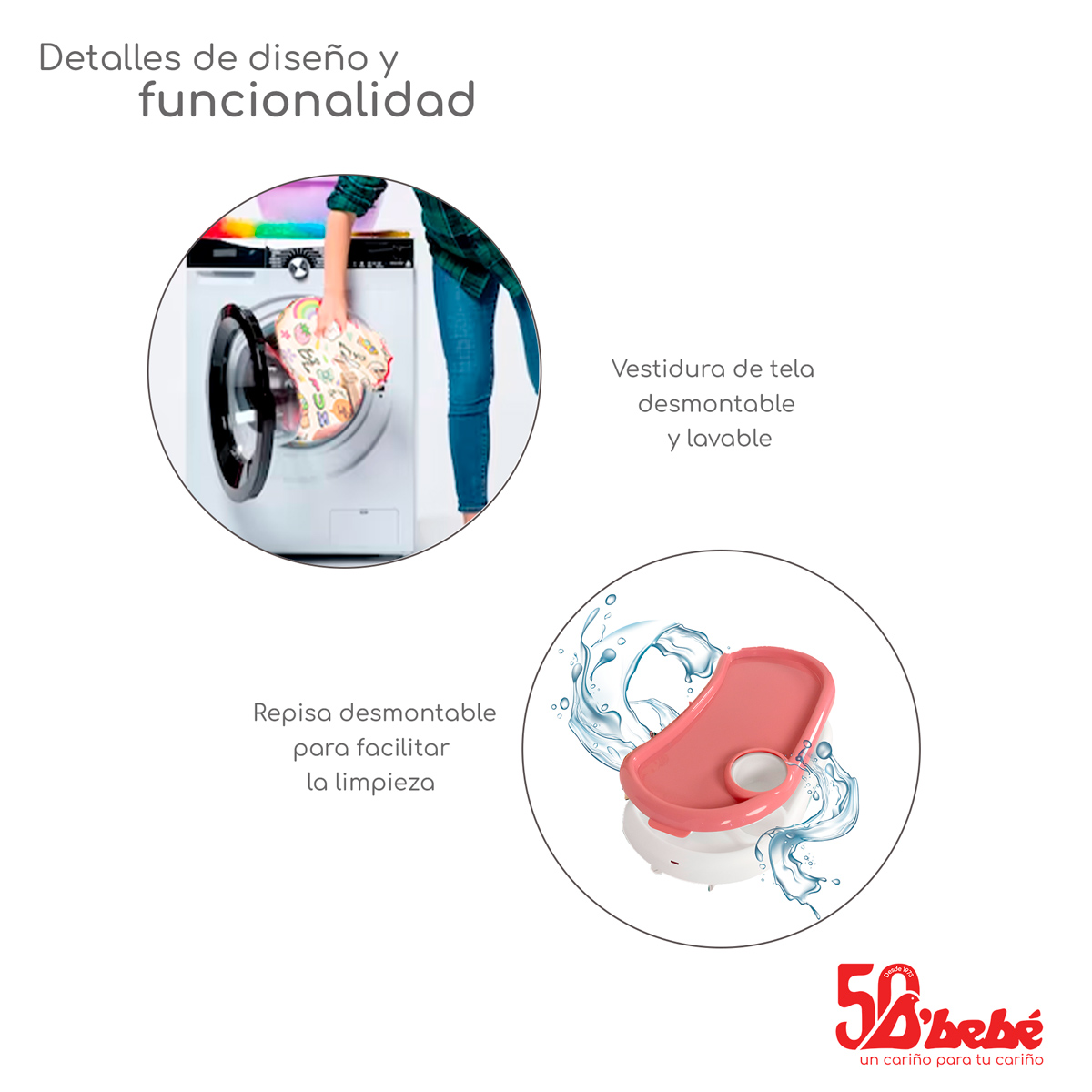 Foto 5 pulgar | Silla Alta Periquera D'bebé Multiconfort Rosa