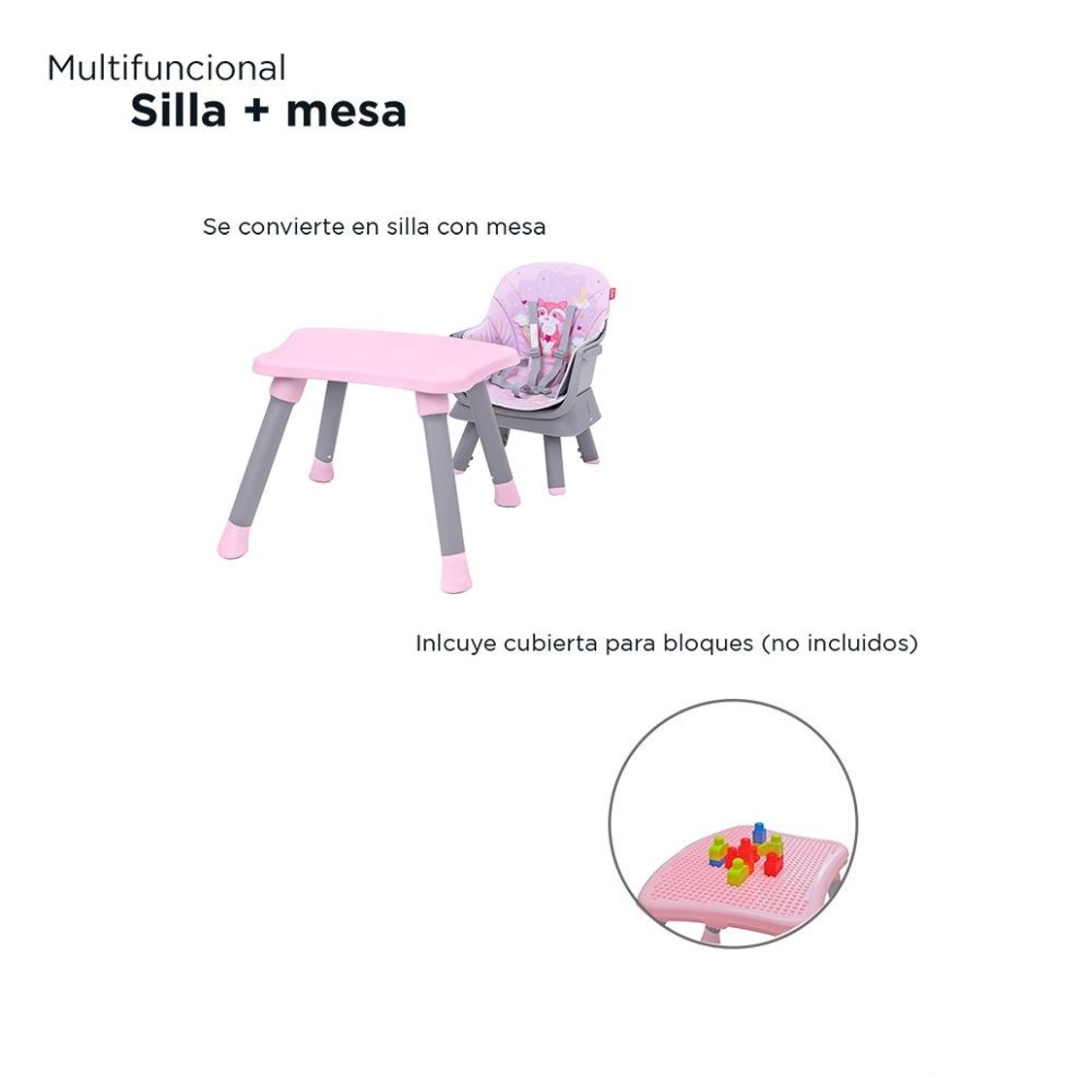 Foto 5 pulgar | Silla Alta D'bebé Grow With Me color Rosa