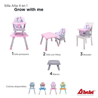 Foto 6 | Silla Alta D'bebé Grow With Me color Rosa