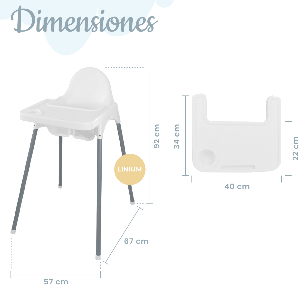 Foto 4 pulgar | Silla Periquera Linium Baby Time color Blanco