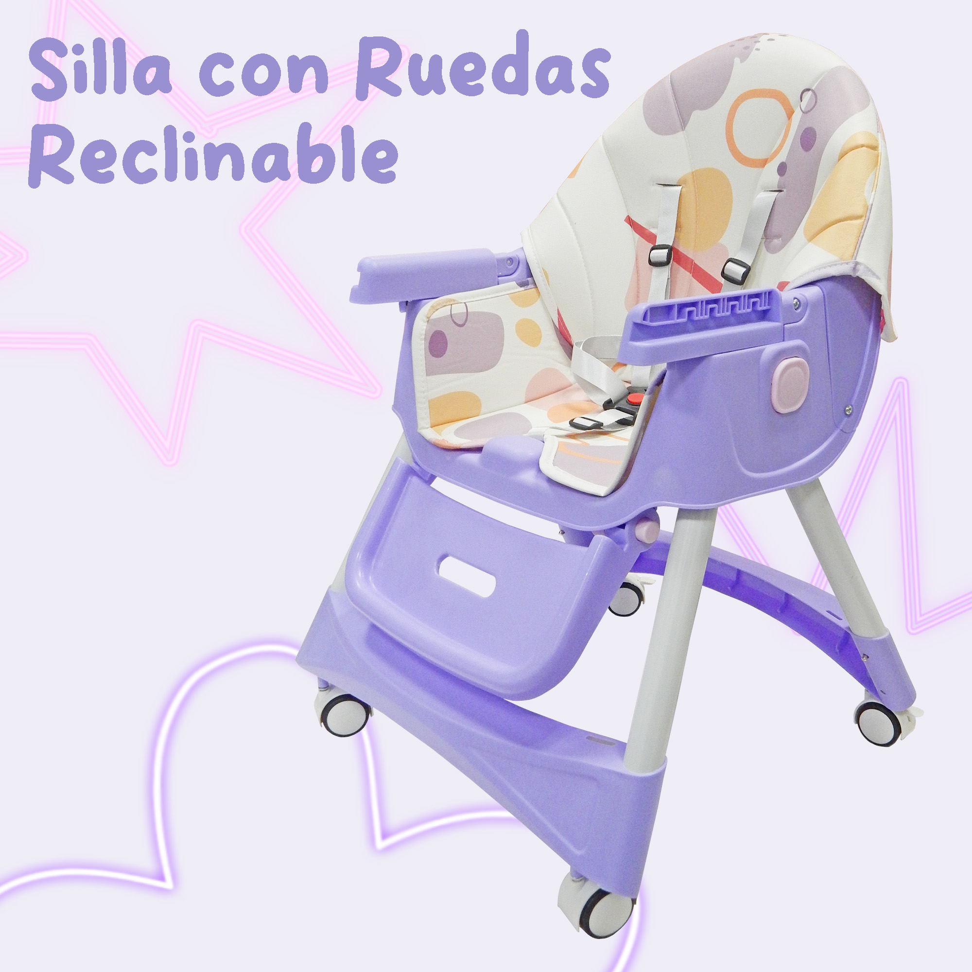 Foto 5 pulgar | Silla Periquera Aquila Sp5277 color Morado con Ruedas