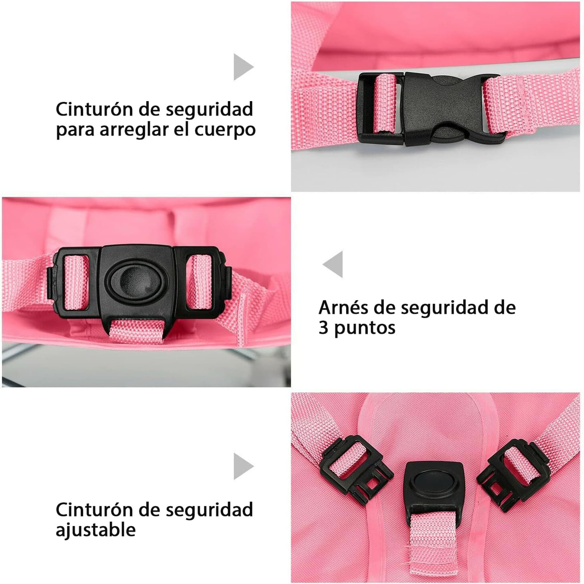 Foto 5 pulgar | Silla Periquera Plegable Aquila Easy Fold Rosa