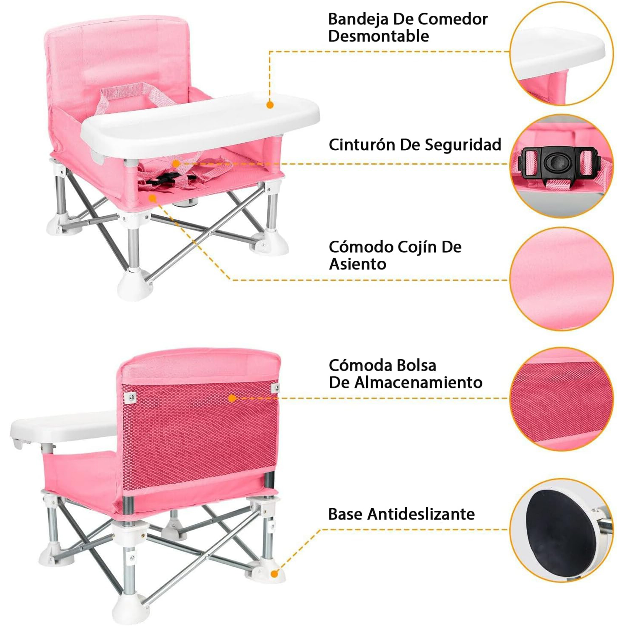 Foto 5 | Silla Periquera Plegable Aquila Easy Fold Rosa