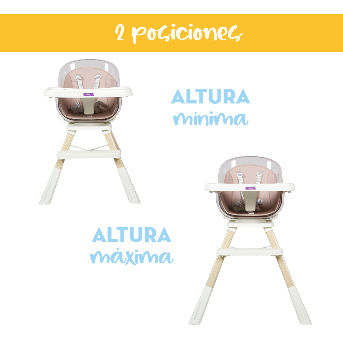 Foto 4 pulgar | Silla Periquera Alta Para Bebé Con Asiento Giratorio 360 Grados