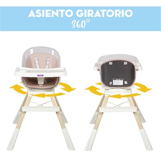 Foto 4 | Silla Periquera Alta Para Bebé Con Asiento Giratorio 360 Grados