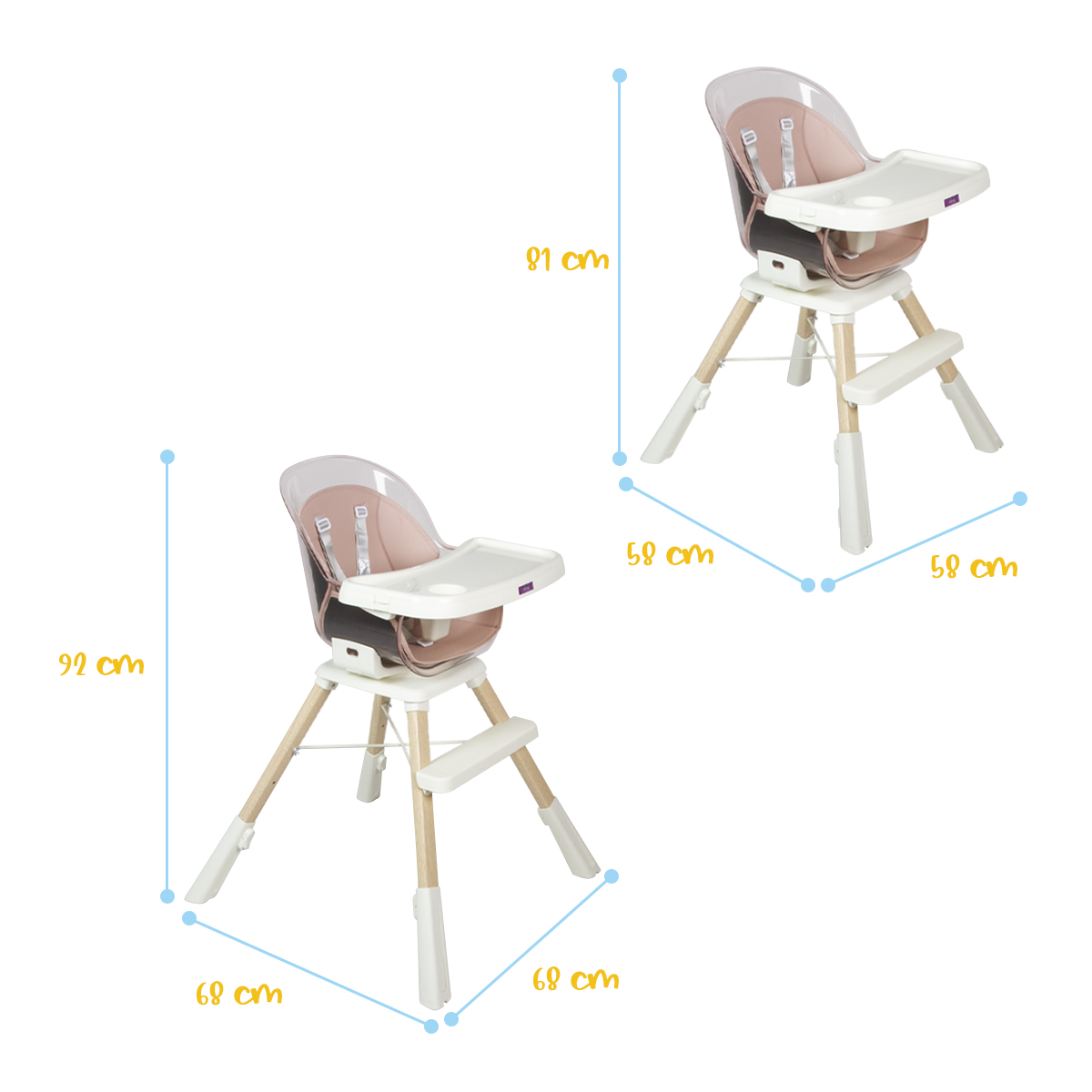 Foto 7 pulgar | Silla Periquera Alta Para Bebé Con Asiento Giratorio 360 Grados