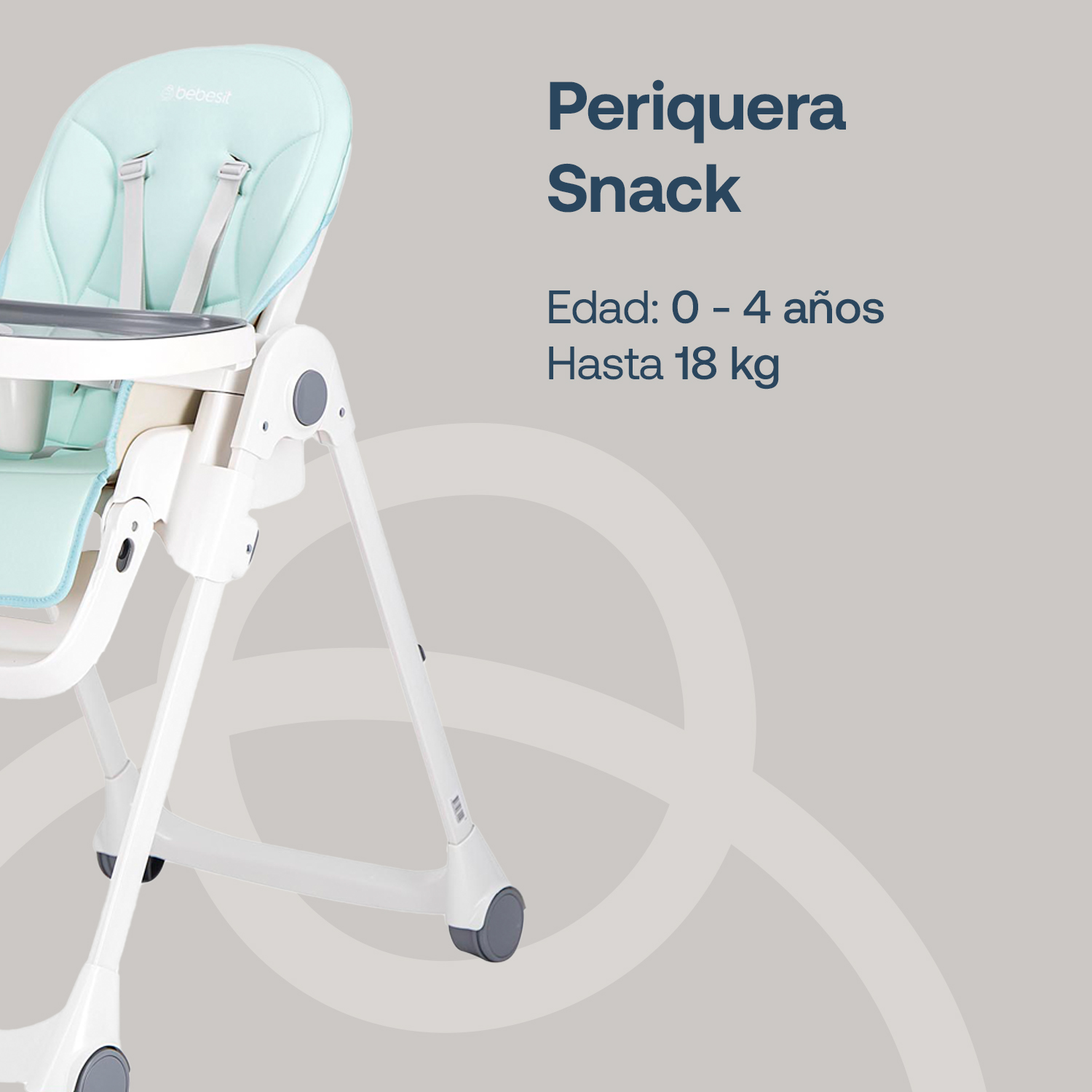 Foto 3 pulgar | Silla Periquera Bebesit Snack Silla Alta para Comer de Bebé color Celeste