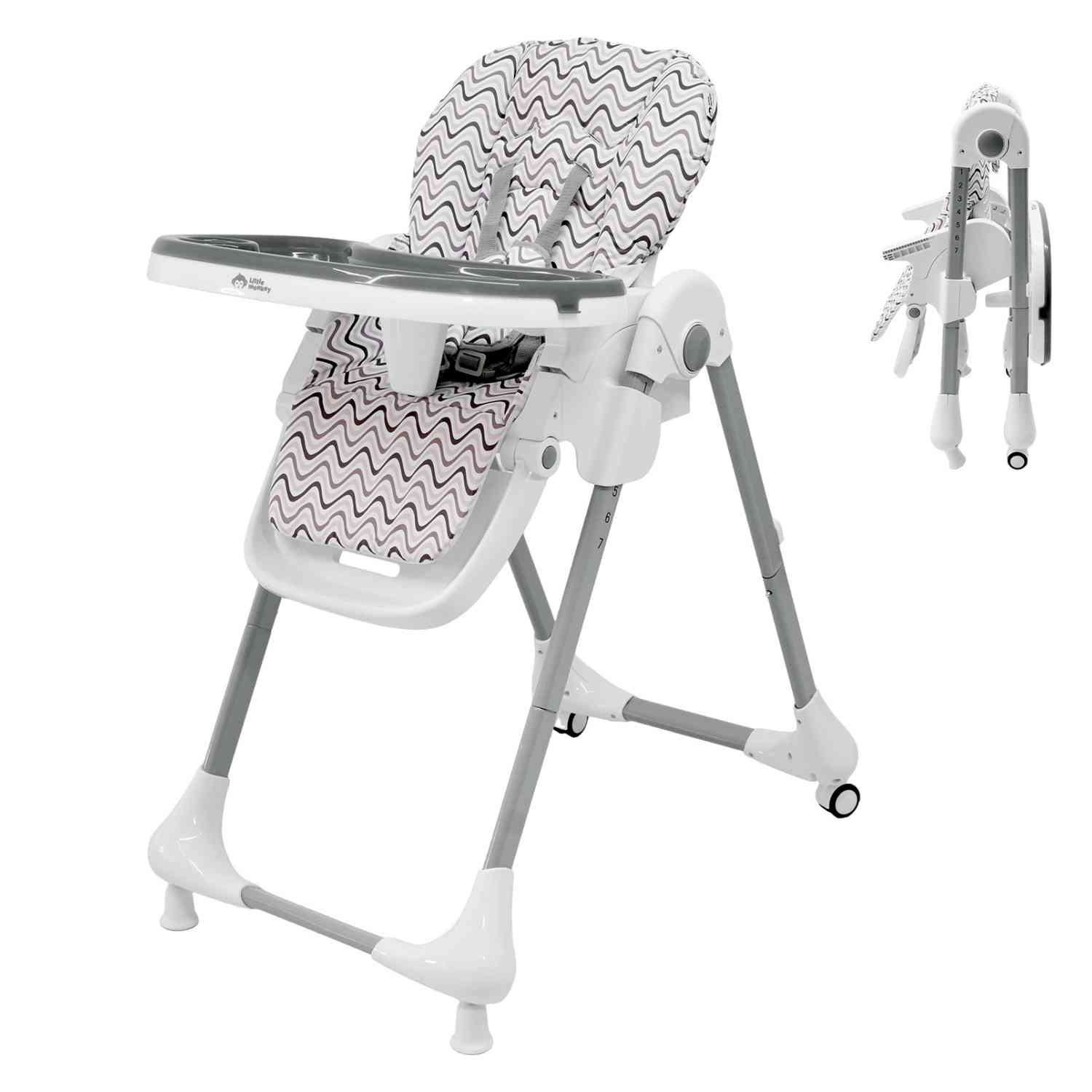 Foto 8 pulgar | Silla Periquera Little Monkey Gris Ajustable 6-36 Meses