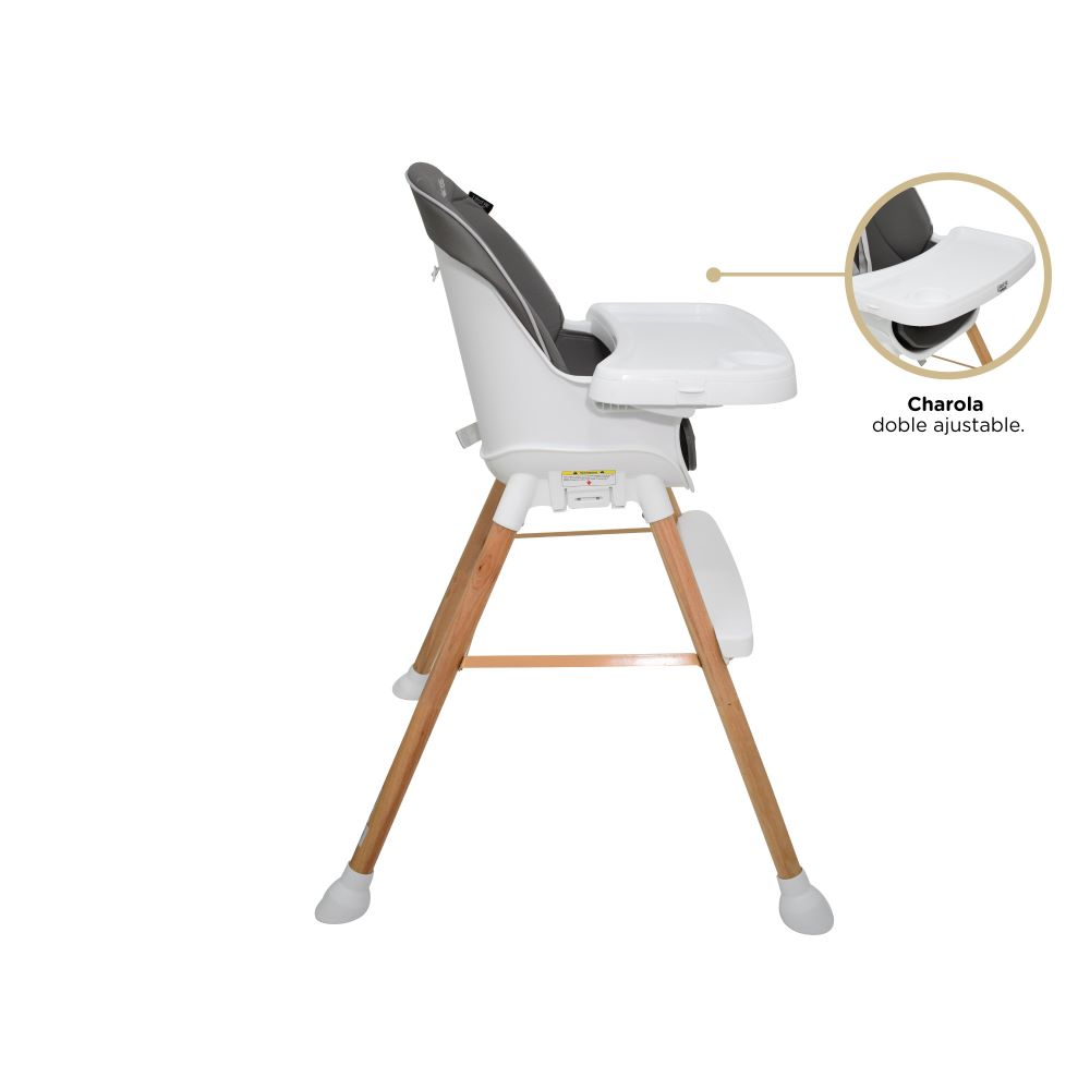 Foto 6 pulgar | Silla Alta Infanti con Utensilios y Platos Asher Gris