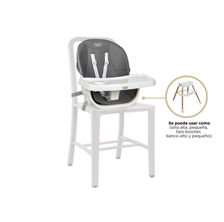 Foto 6 | Silla Alta Infanti con Utensilios y Platos Asher Gris