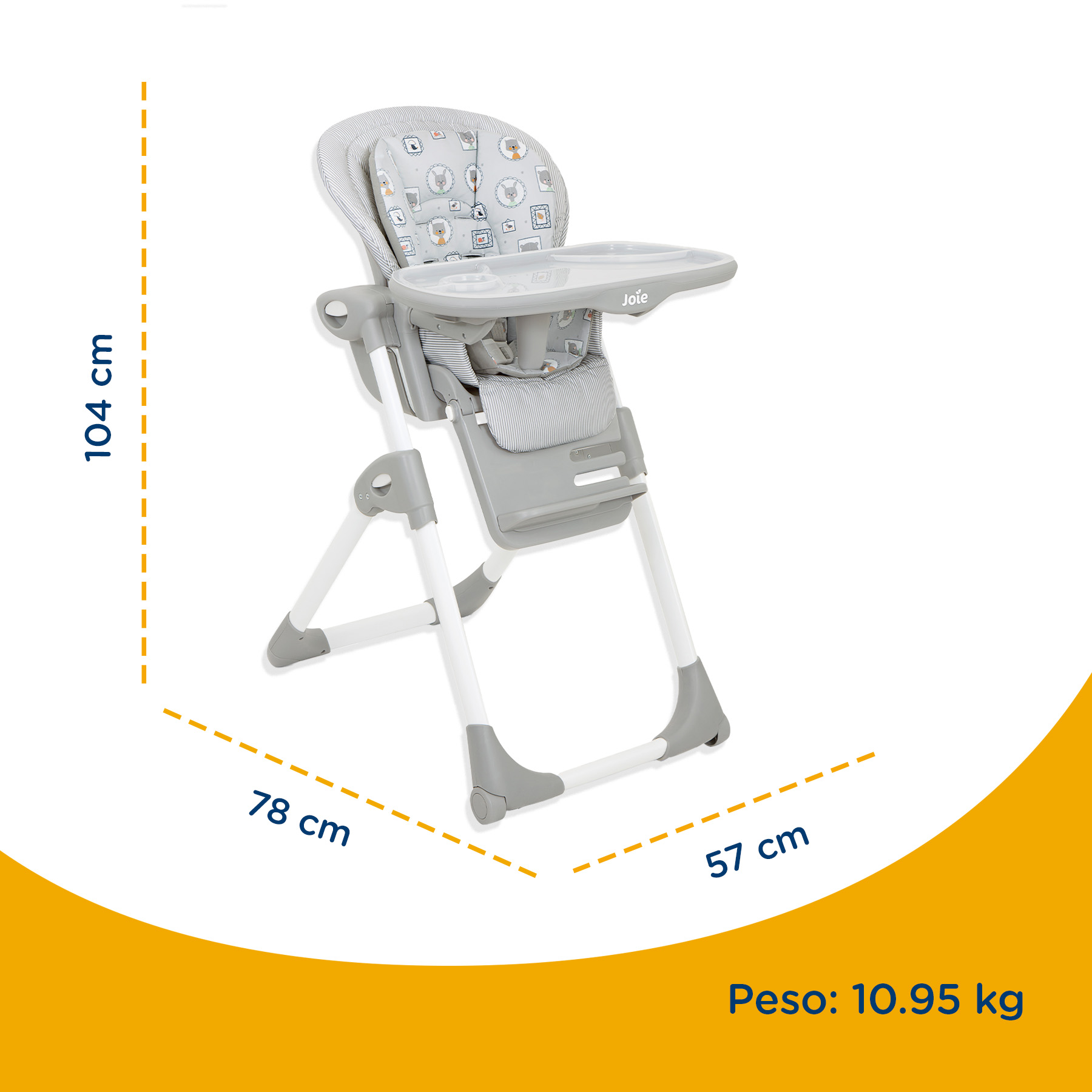 Foto 5 pulgar | Silla Periquera Alta Joie Mimzy Snacker Alphabet Portátil para Bebé