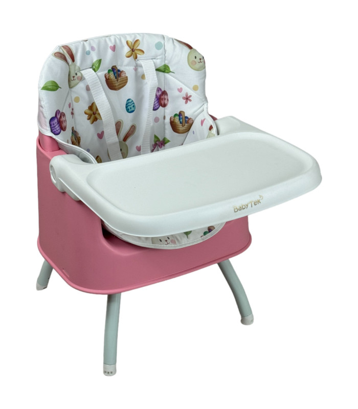 Foto 4 pulgar | Silla Alta 3 en 1 con Periquera y Convertible en Rosa para Bebés