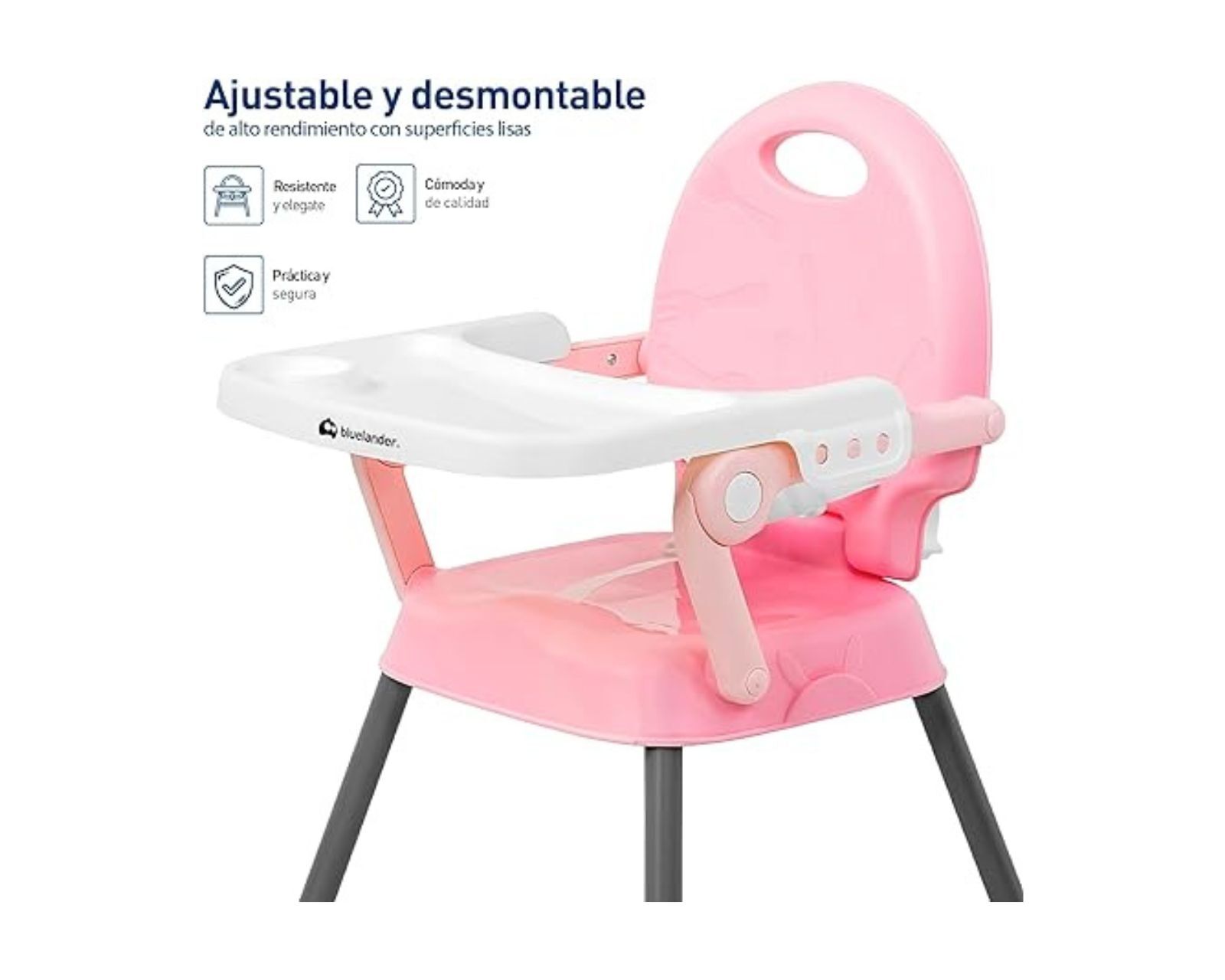 Foto 4 pulgar | Bluelander Silla Para Bebé, Periquera Para Bebé, Silla Desmontable Con Patas Ajustables De Altura, Cinturón D