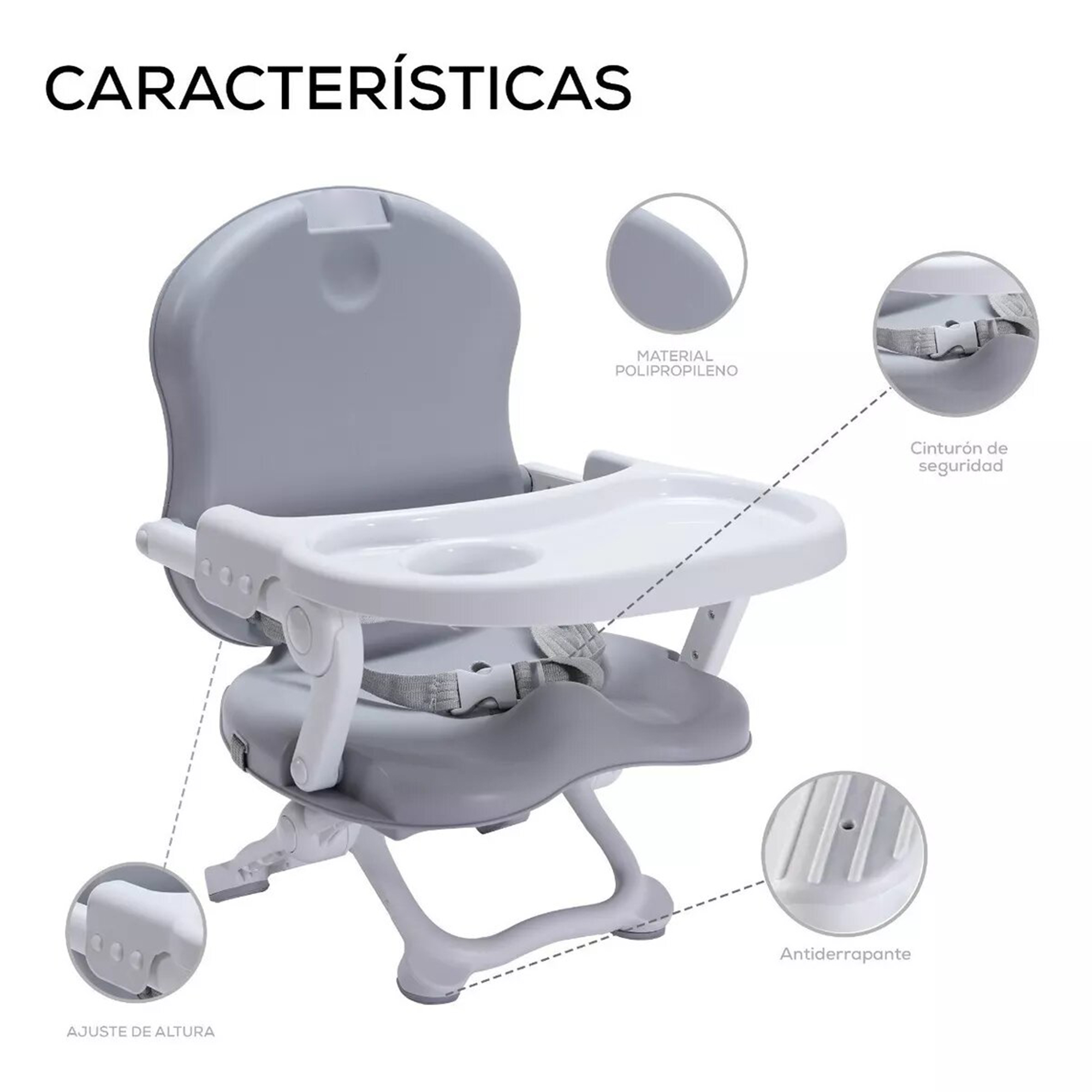 Foto 6 | Silla Periquera Plegable Para Bebé Gris Aquila