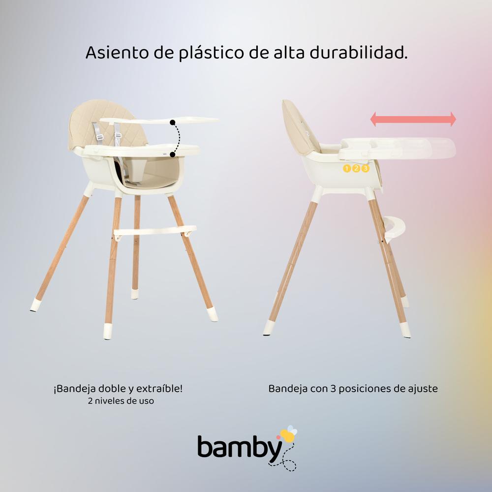 Foto 7 | Silla Alta para Bebé Bamby Gris 4 en 1 Altura Ajustable