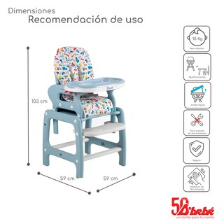 Foto 3 | Silla Alta Periquera D'bebé Multiconfort Azul