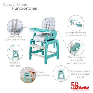 Foto 2 | Silla Alta Periquera D'bebé Multiconfort Verde Menta