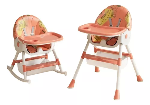 Foto 2 pulgar | Silla Alta Periquera Aeiou Coral Mecedora Plegable para Bebé