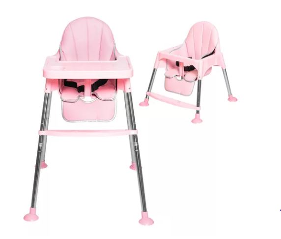 Silla Alta 2 en 1 Wünd con Charola Altura Ajustable Rosa