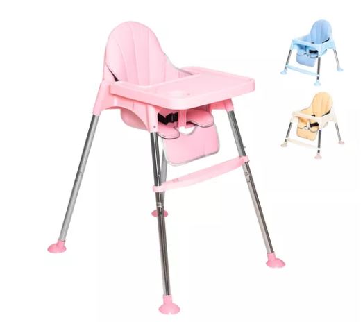 Foto 4 pulgar | Silla Alta 2 en 1 Wünd con Charola Altura Ajustable Rosa