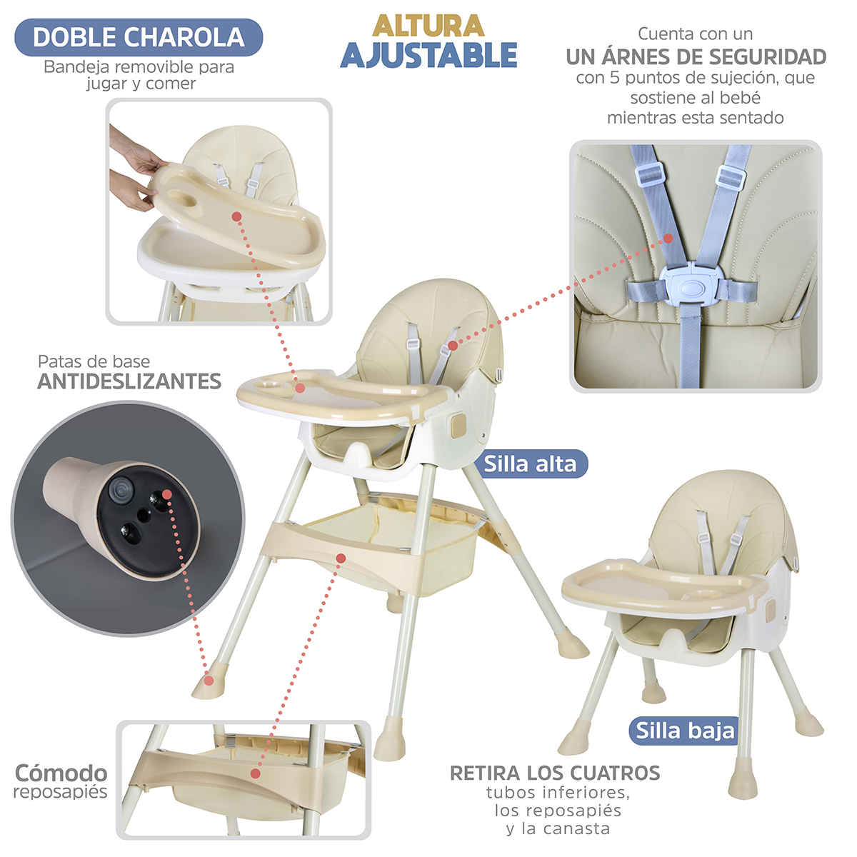 Foto 4 | Silla Periquera Bebé Ag Box 2 En 1 Plegable