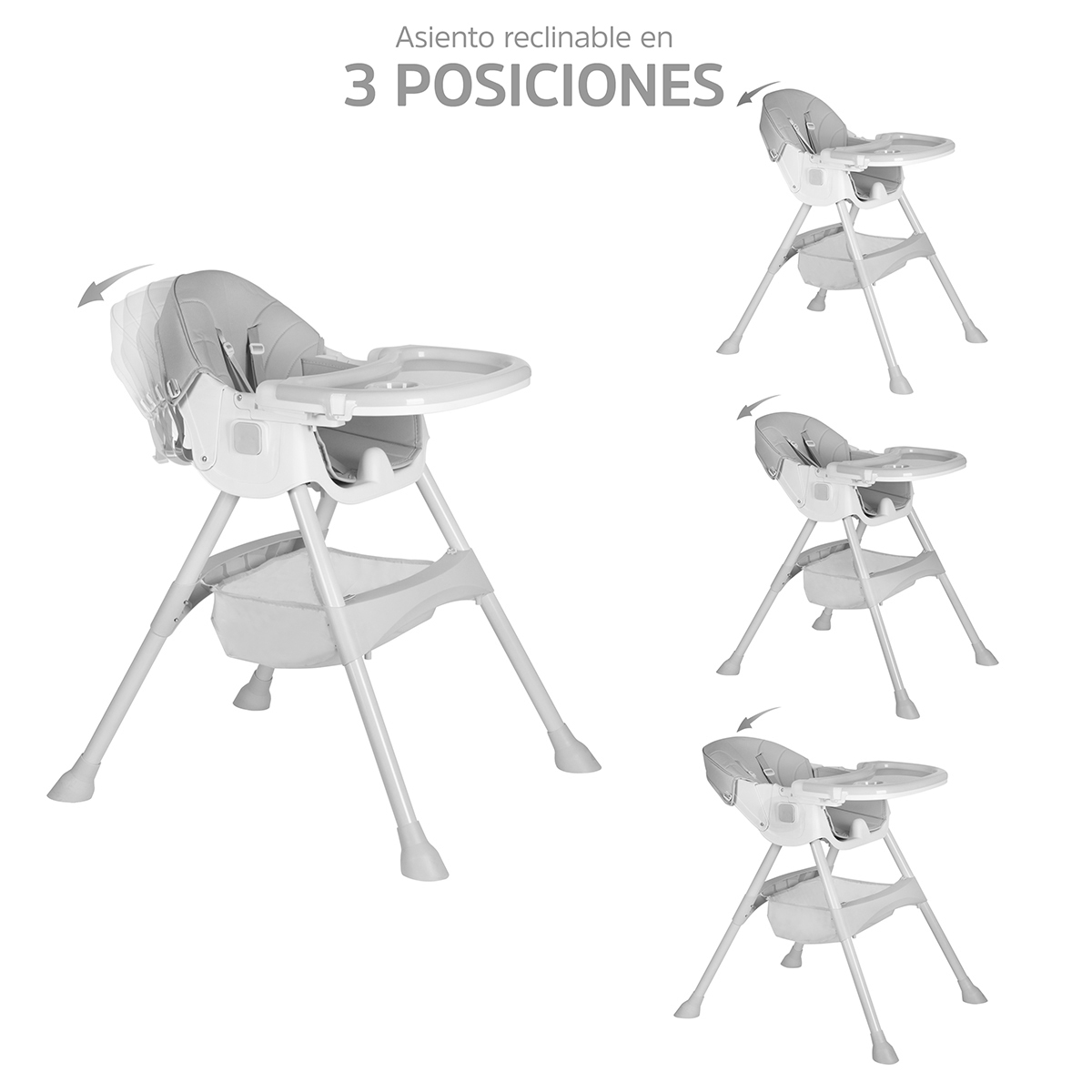 Foto 2 | Silla Periquera Bebé Ag Box 2 En 1 Plegable Gris