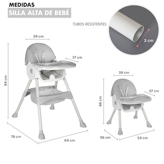 Foto 5 | Silla Periquera Bebé Ag Box 2 En 1 Plegable Gris