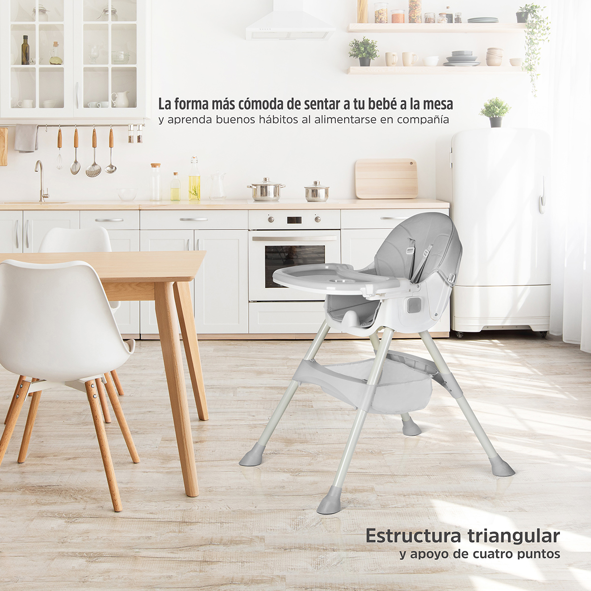 Foto 6 | Silla Periquera Bebé Ag Box 2 En 1 Plegable Gris