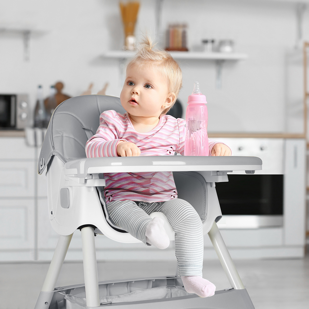 Foto 7 | Silla Periquera Bebé Ag Box 2 En 1 Plegable Gris