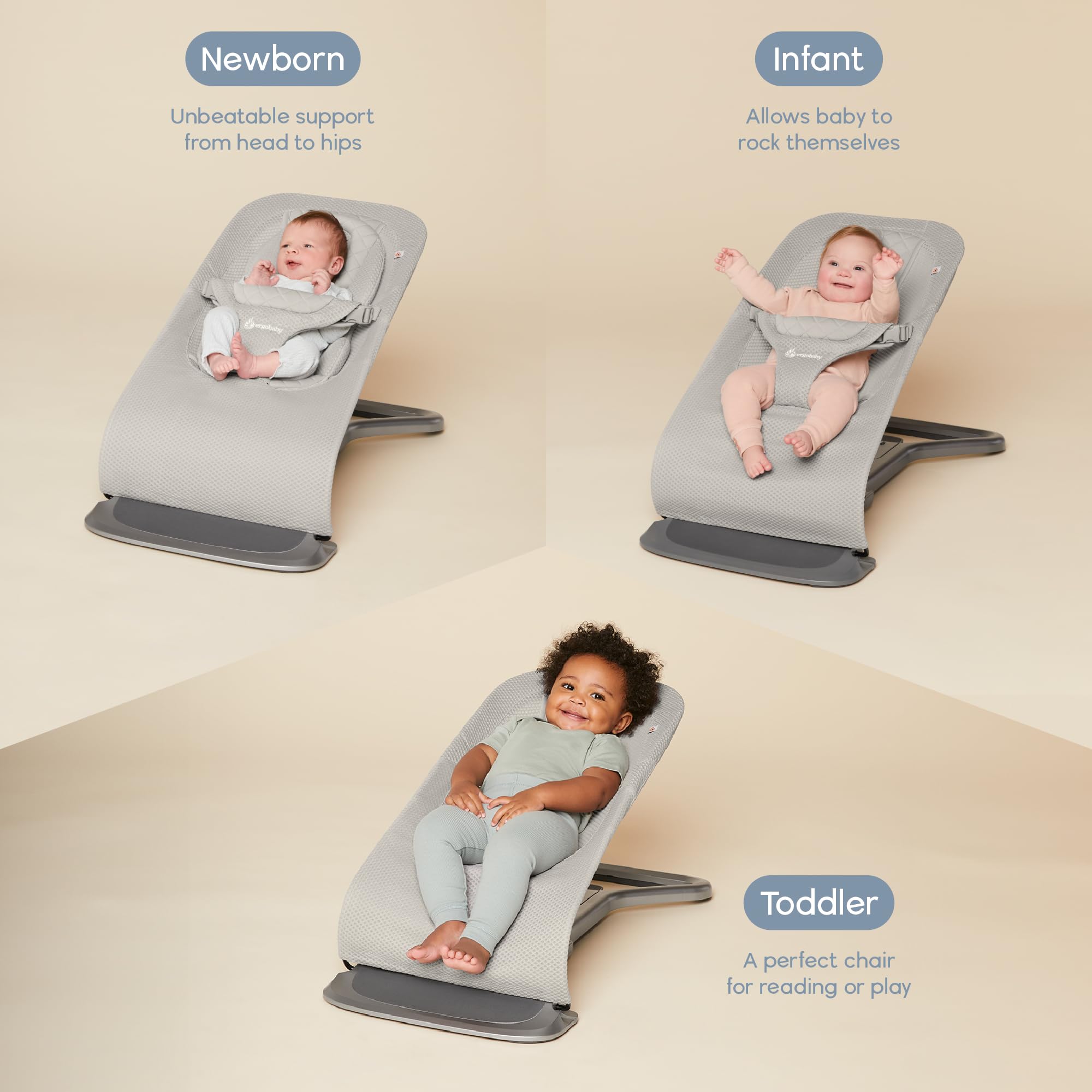 Foto 2 | Bouncer Ergobaby Evolve, Malla Ajustable 3 En 1, Color Verde Salvia - Venta Internacional.