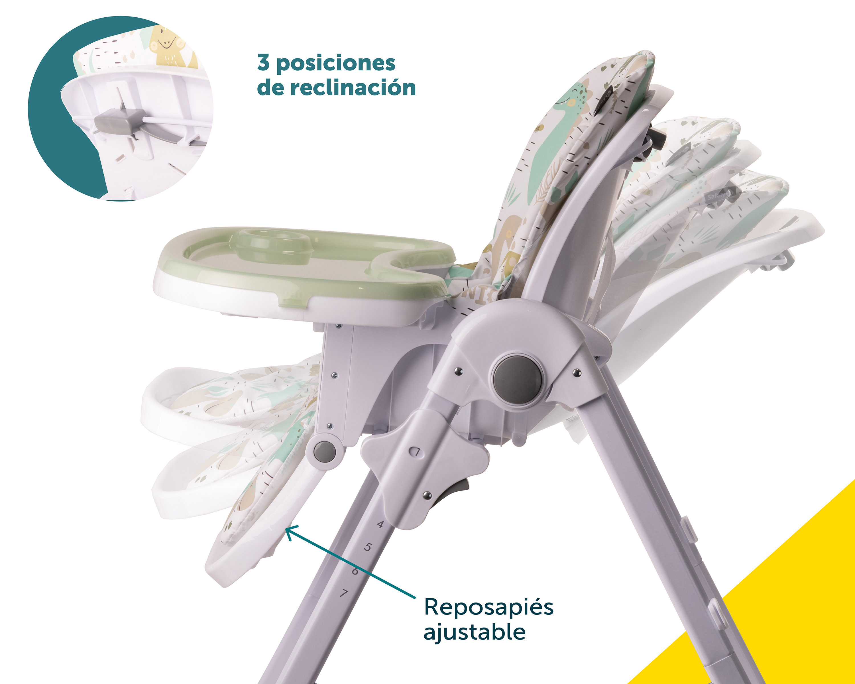 Foto 5 pulgar | Safety 1st Silla Alta Para Bebé Tavola Dinosaurios