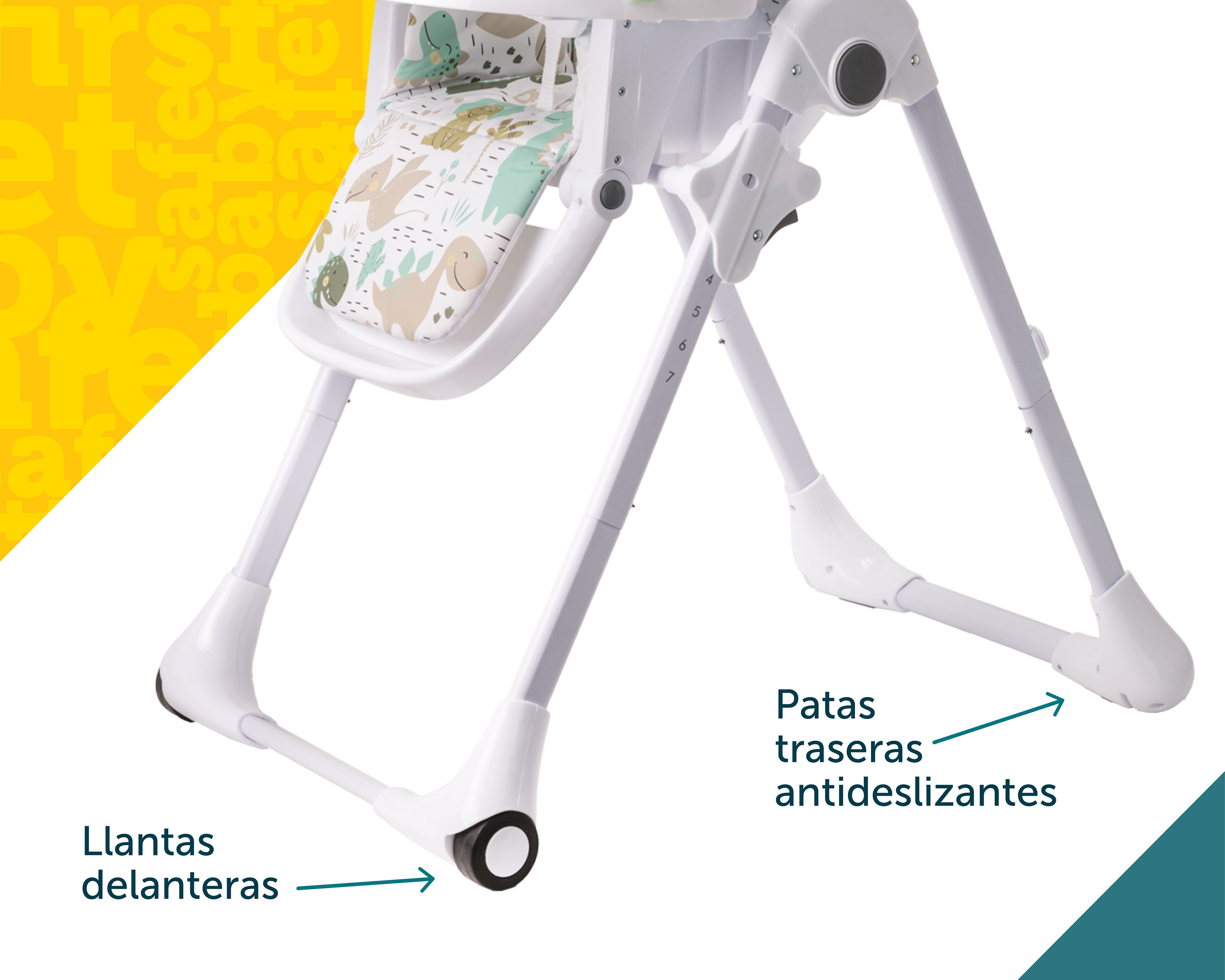 Foto 8 | Safety 1st Silla Alta Para Bebé Tavola Dinosaurios