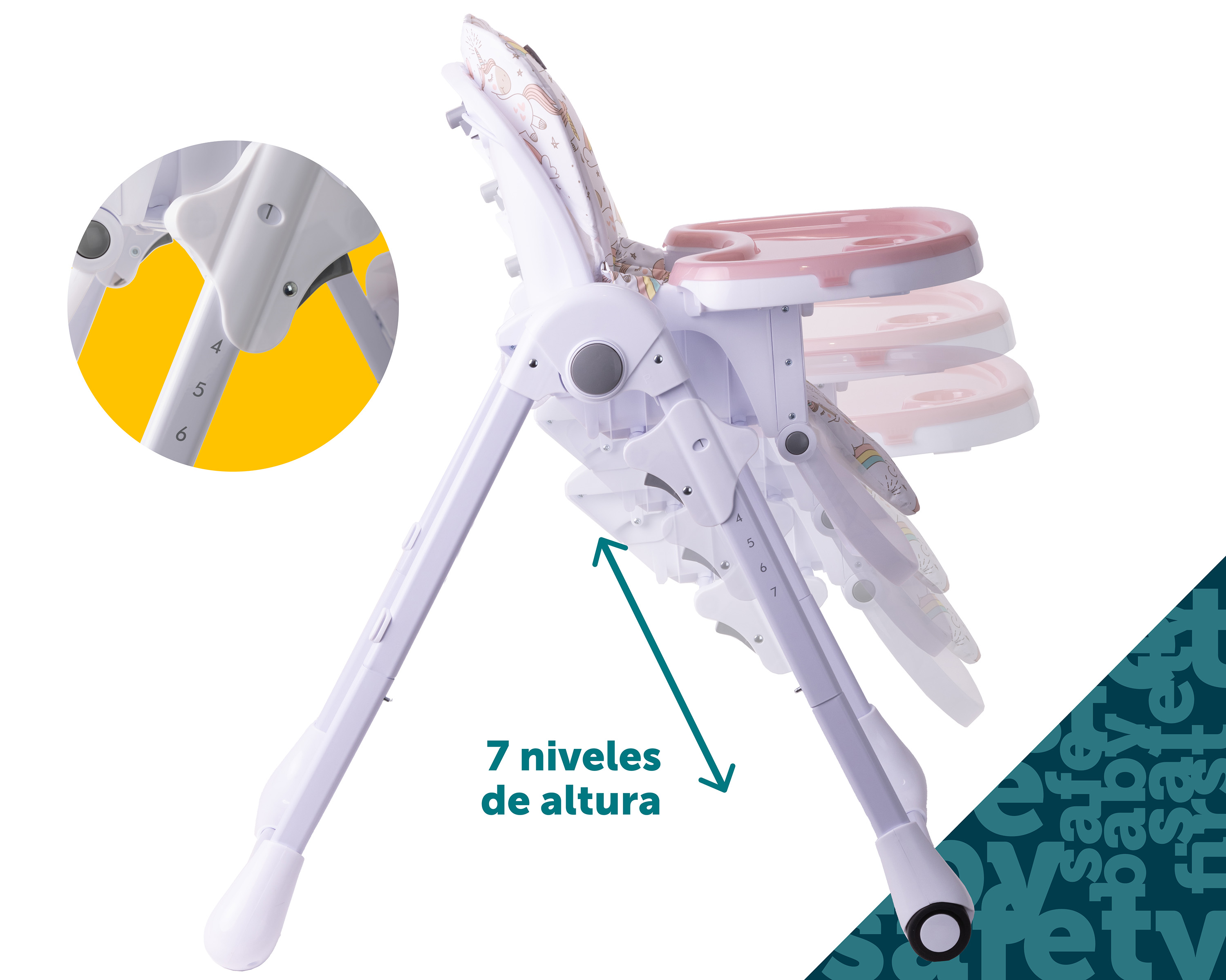 Foto 4 pulgar | Safety 1st Silla Alta Para Bebé Tavola Unicornios