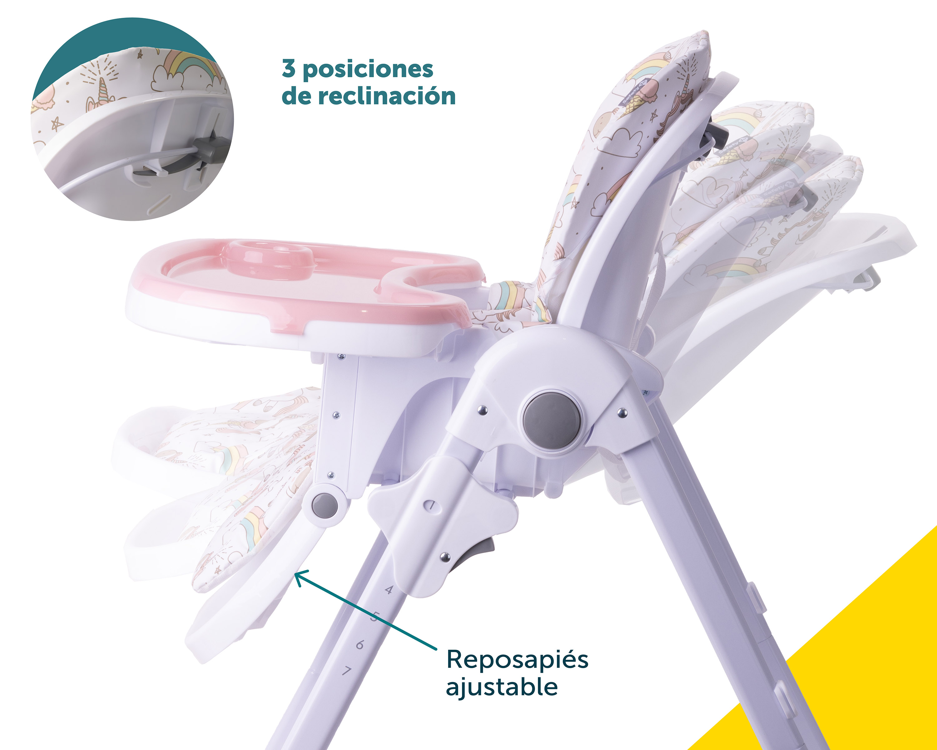 Foto 4 | Safety 1st Silla Alta Para Bebé Tavola Unicornios