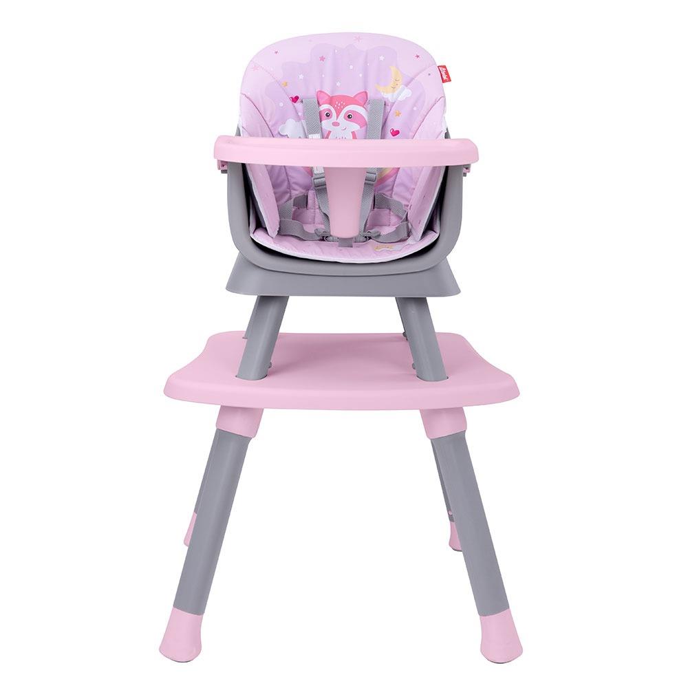 Silla Alta D'bebé Grow With Me Mapache  Rosa